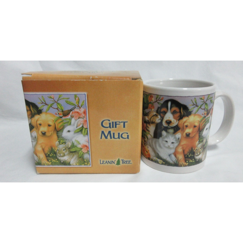 NEW Leanin' Tree COFFEE Cup MUG 12 oz "Animals are such agreeable friends..."